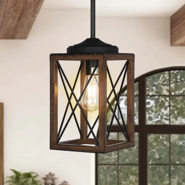 DEWENWILS Farmhouse 1-Light Adjustable Height Incandescent Metal Pendant Light for for Kitchen Island, Dinning Room